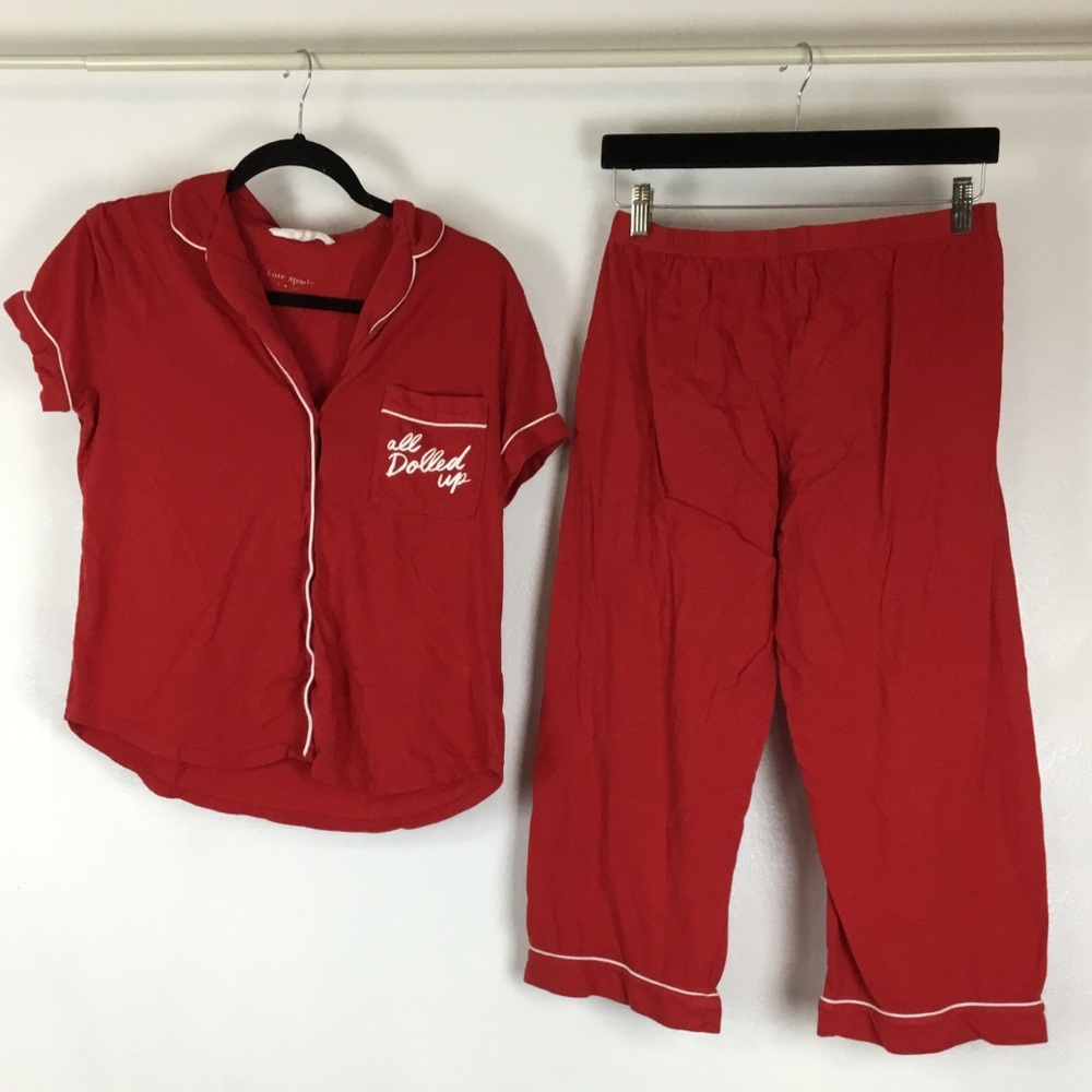 Kate Spade ALL DOLLED UP Red Pajama Set size M